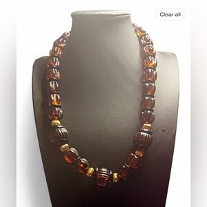 Avon Brown Beaded Necklace